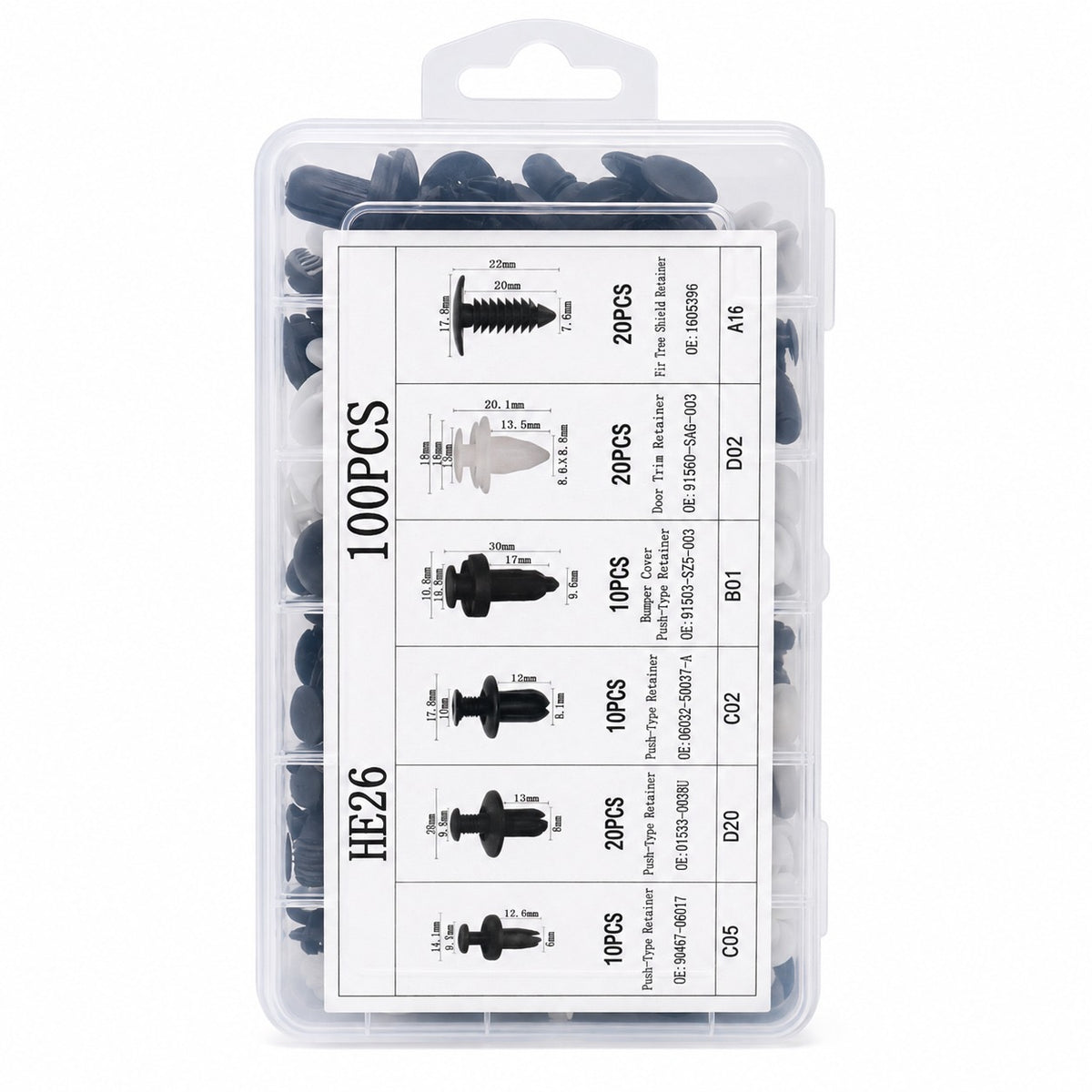 Set De 100 Clips Sujetadores Para Carro